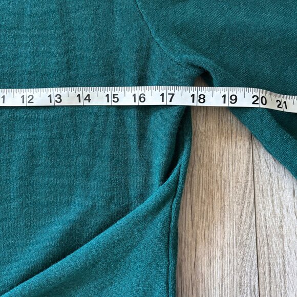Emerald Green Tie Waist Crewneck Sweater Dress Womens Medium Cozy Holiday Party - Picture 6 of 13
